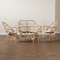 Baxton Studio Jayden Bohemian White Fabric Upholstered and Natural Brown Finished Rattan 5-Piece Living Room Set 205-12693-12694-12695 - alternate 7
